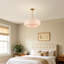 Lustre tambour moderne à 4 lumières avec abat-jour en lin-1001298141
