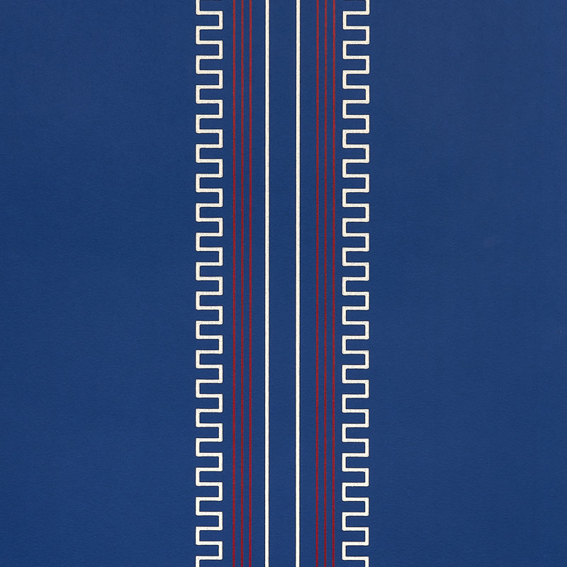 Schumacher x Mary McDonald Greco Stripe Wallpaper, Navy