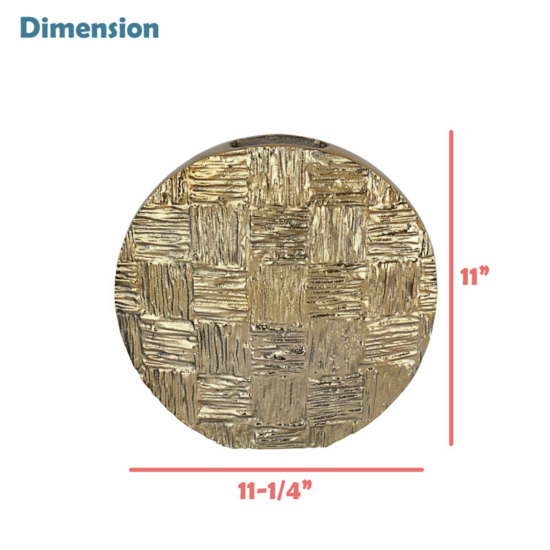 Gold Aluminum Round Decorative Table Vase