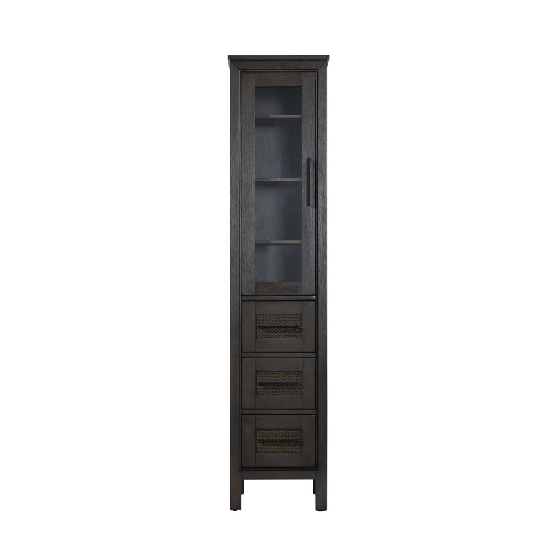 Armoire de rangement pour salle de bain 16 po en chêne chocolat, Chêne chocolat, H 72 po x l 16 po x P 72 po