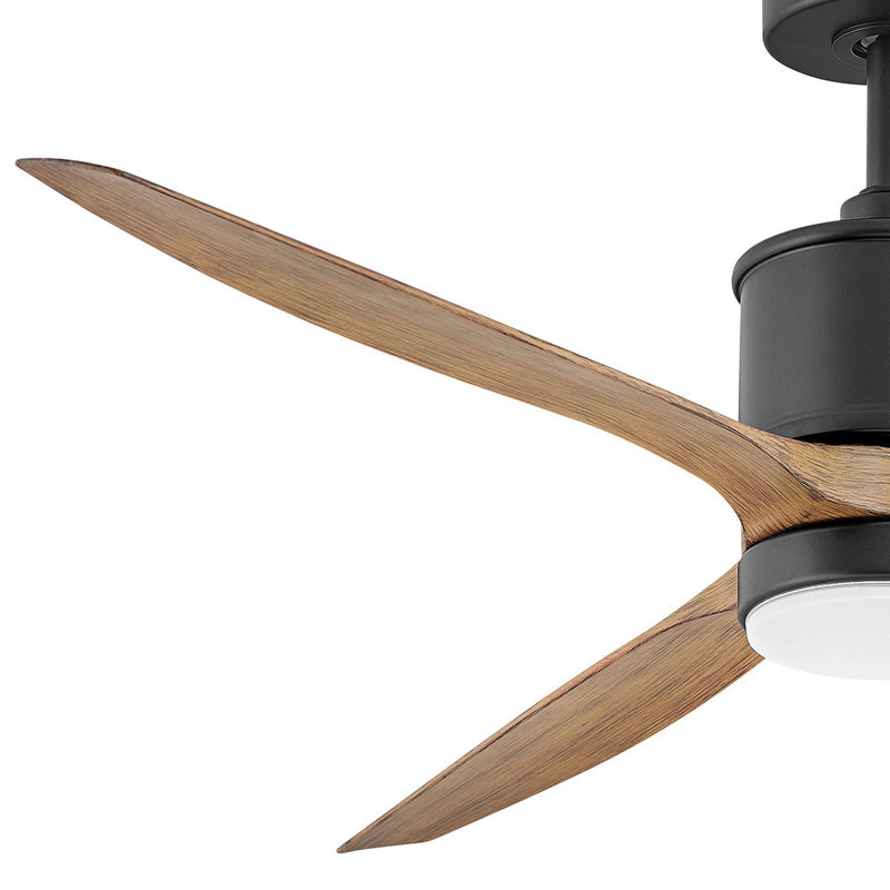 Hover 60"  3 - Blade LED Propeller Ceiling Fan with Wall Control and Light Kit Included, Matte Black