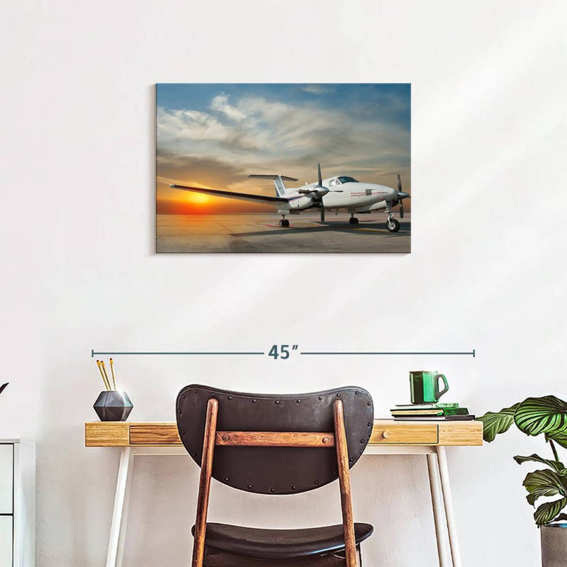 Mehar Parked Propeller Airplane, 20" H x 30" W