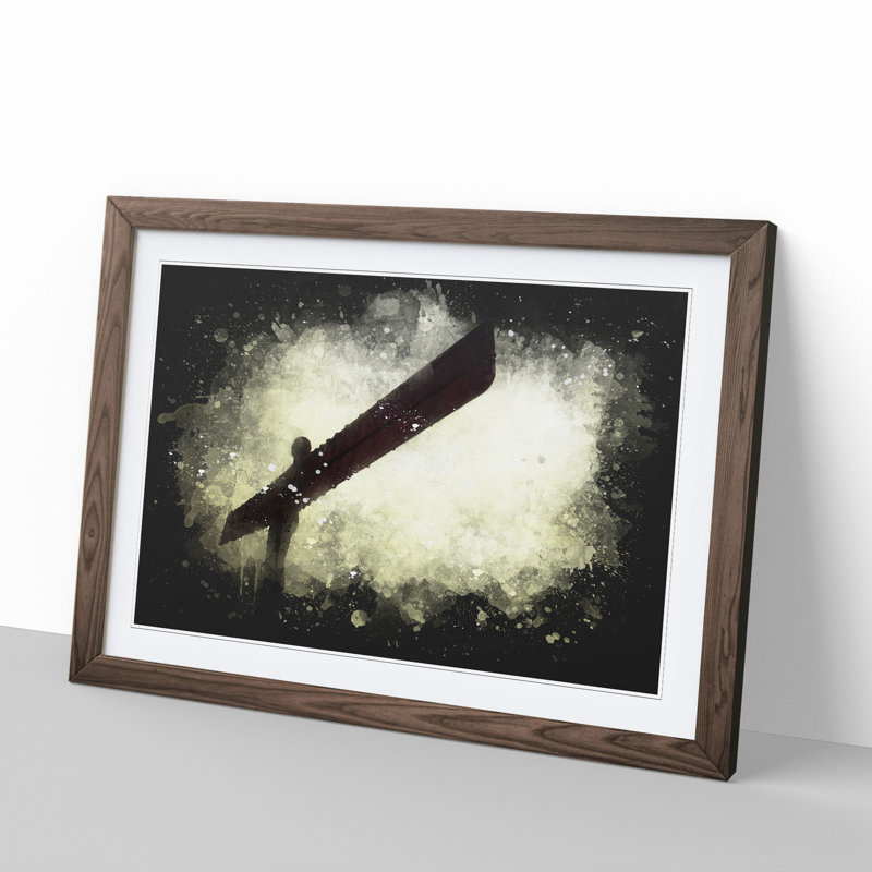 Angel of the North in Newcastle Vol.4 Paint Splash - Picture Frame Graphic Art, 65cm H x 90cm W x 2cm D, Walnut