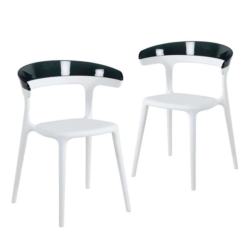 Chaise de terrasse empilable Mia, Blanc / fumée
