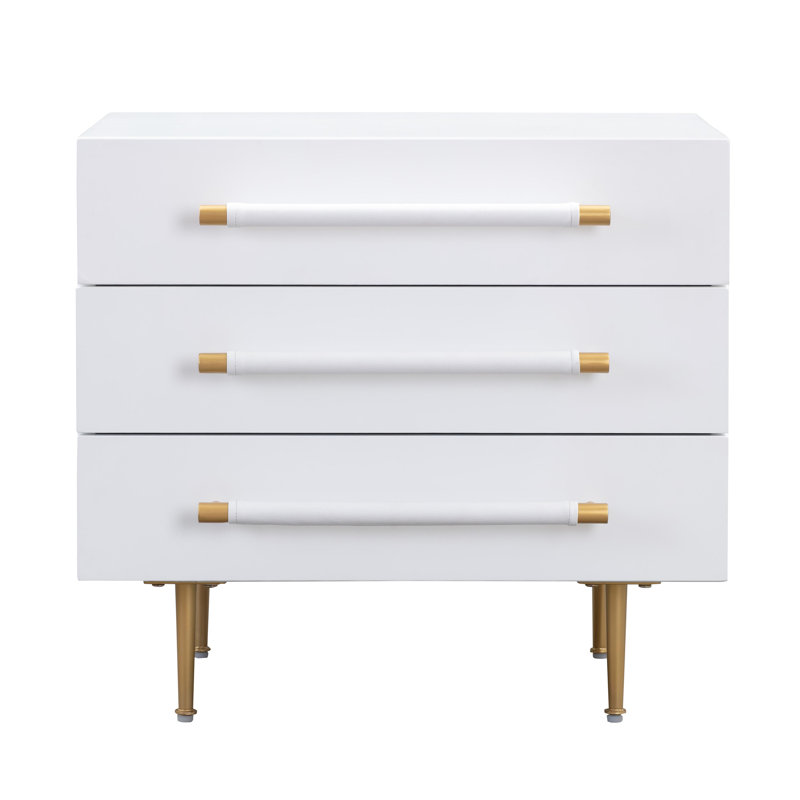 Wooden Nightstand, White
