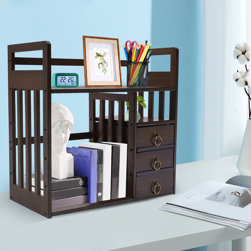 Organisateur de bureau en bambou Mandler, Brun