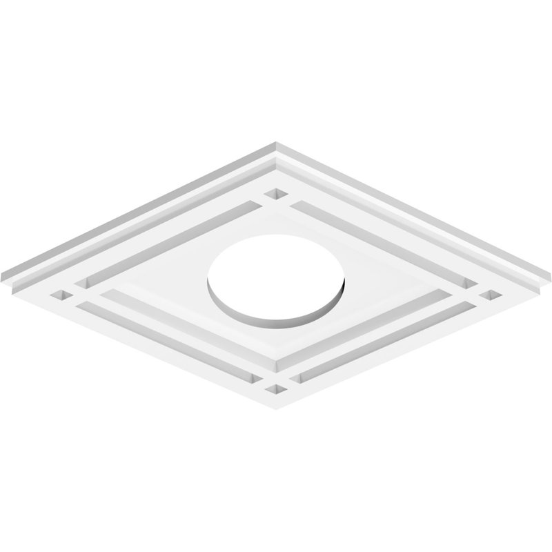 Médaillon de plafond contemporain en PVC Diamond, H 8 po x l 12 po x P 1 po