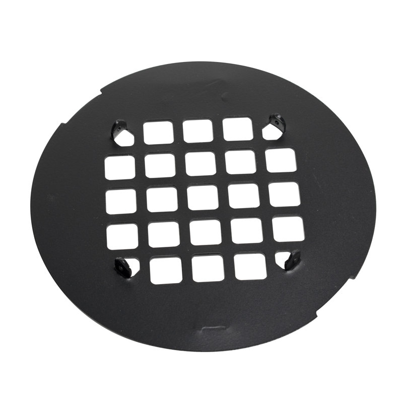 Universal 4-1/4 in. Snap-Tite Round Shower Strainer, Matte Black