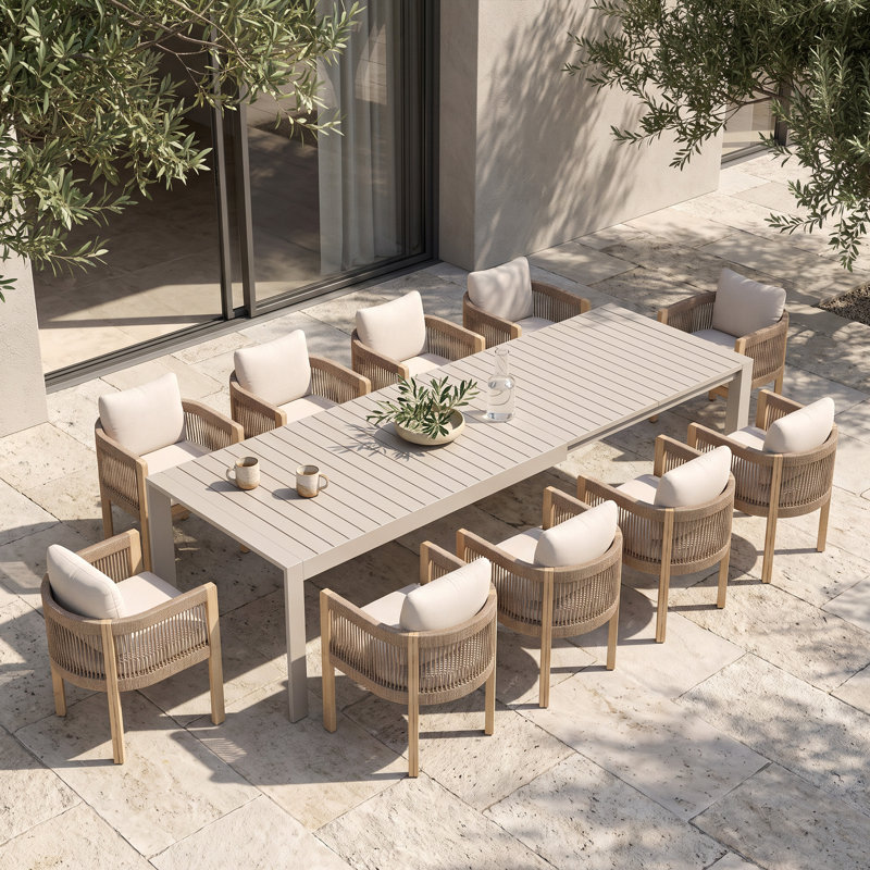 Patio Dining Set Extendable Table,