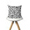 Housse de coussin d'intérieur à motif floral abstrait noir et blanc Fanti
