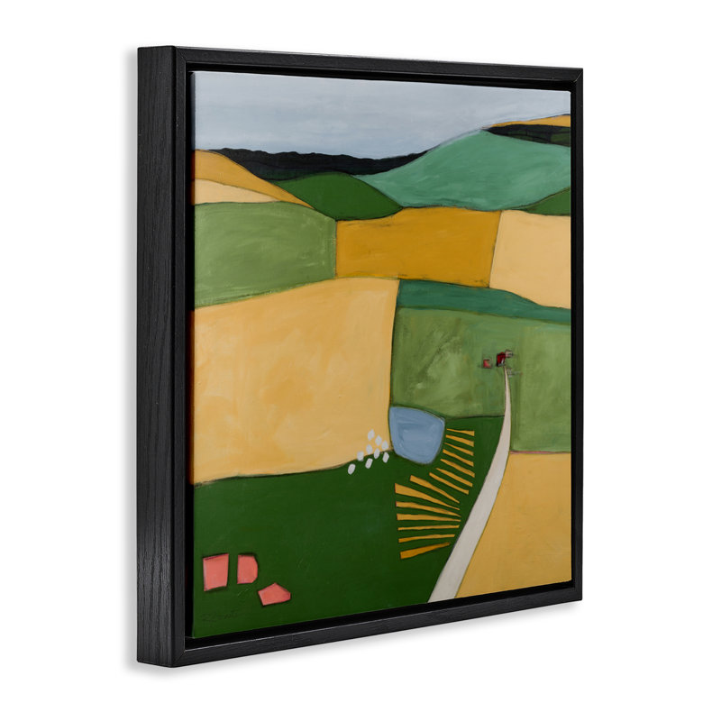 Cadre flottant Cultivating Dreams Farmland, design par Ruth Fromstein, Cadre flottant noir de jais, H 18 po x l 18 po