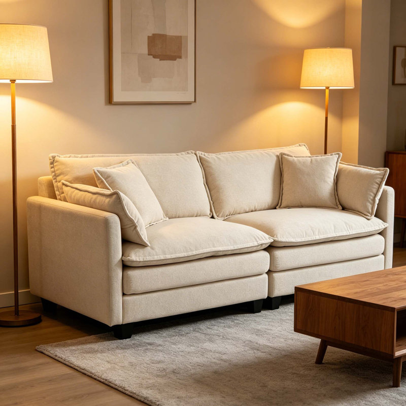 Canapé modulaire moderne avec méridienne et support lombaire