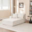 Chaise longue avec accoudoir droit, fabrication entièrement en mousse, mousse haute résilience, sans assemblage, structure beige, velours côtelé, s'adapte à tous les espaces