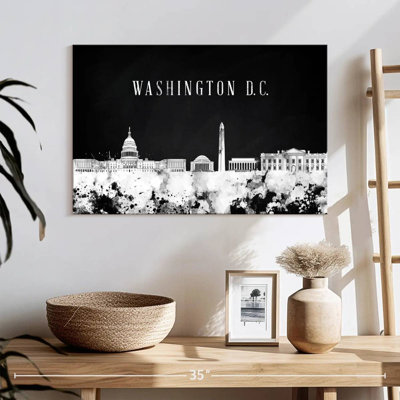 Washington DC Skyline BW Canvas Print