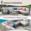 Canapé modulaire d'extérieur en osier 7 pièces avec table basse Bohemian Style-1642953792