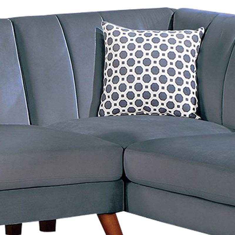 Canapé et méridienne faisant face à la droite Holms, Mélange de polyester gris, H 33 po x l 80 po x P 76 po