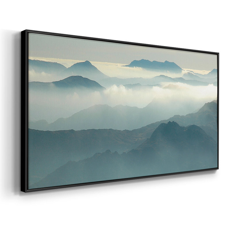 Au-dessus des nuages - Toile tendue avec châssis encadré - Prêt à être accroché, H 25 po x l 49 po, Noir