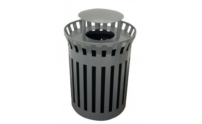 Steel Open Kitchen Trash Can, Charcoal, 43.75" H x 22" W x 22" D