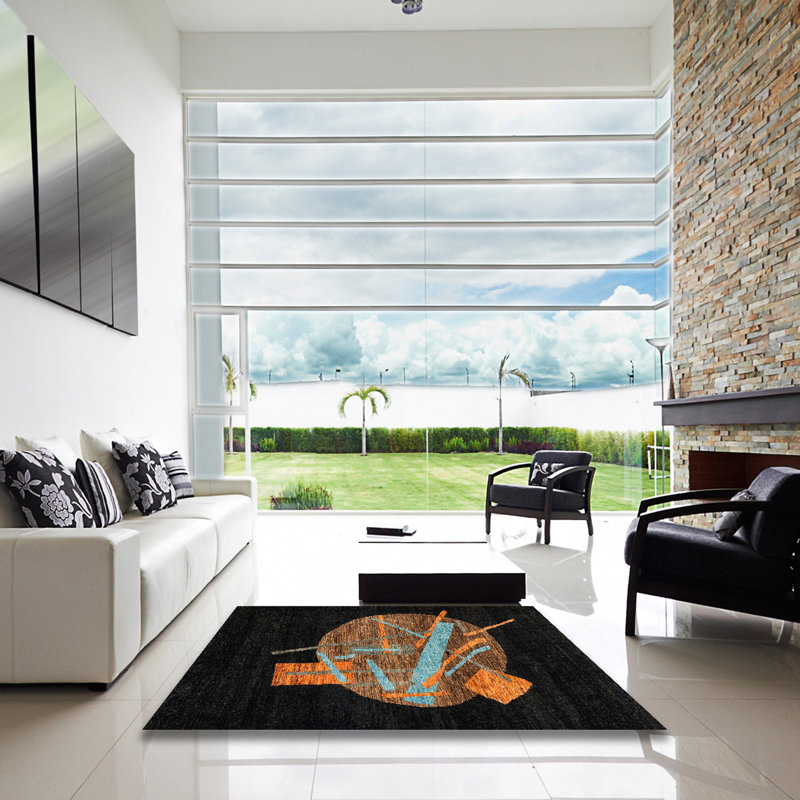 Tapis abstrait moderne 1833, Carré 5 pi