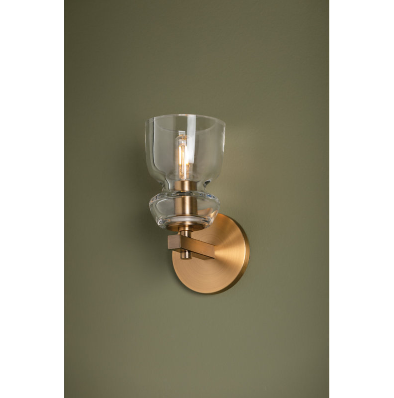Trey 1 Light Wall Sconce, Patina Brass