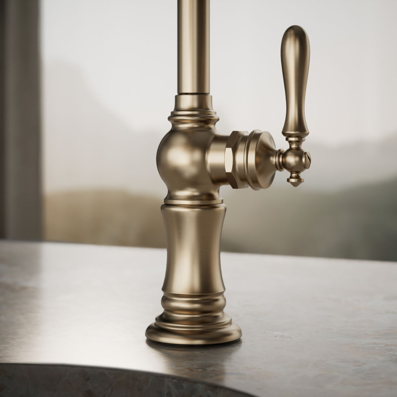 Artifacts® Single-Hole Bar Faucet with Supply Lines, Brushed Bronze