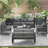 7-Person All Metal Outdoor Seating Group With Cushions-1130674995-1130675005