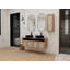 Meuble-lavabo 48 po avec lavabo d'art 2 en céramique et armoire latérale, 4 portes à fermeture douce, montage flottant, contreplaqué (emballage KD)-297127101