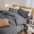 BESTOUCH Duvet Cover Set 100% Washed Cotton Linen Feel Lightweight-114986053-114986050