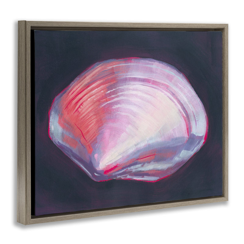 «Pink Clam» sur toile flottante encadrée par Grace Popp, Cadre flottant orme Montalcino, H 25 po x l 31 po