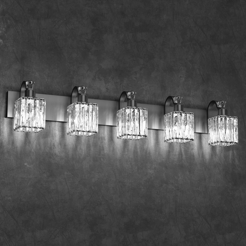 Modern Crystal Bathroom Vanity Lights, Black