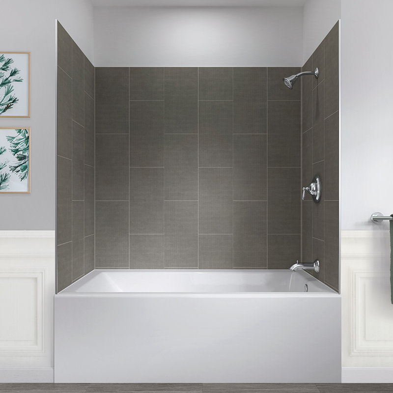 Quarry Gray Composite 60" x 32" x 78" Five Panel Shower Wall Kit