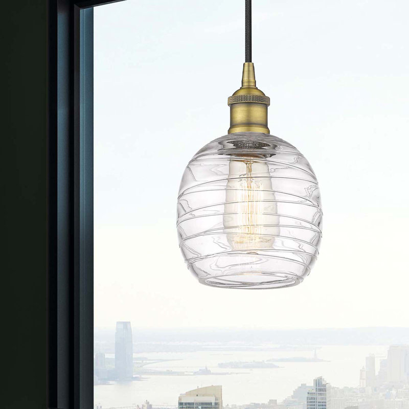 Luminaire suspendu simple à 1 lumière Amila, Laiton brossé