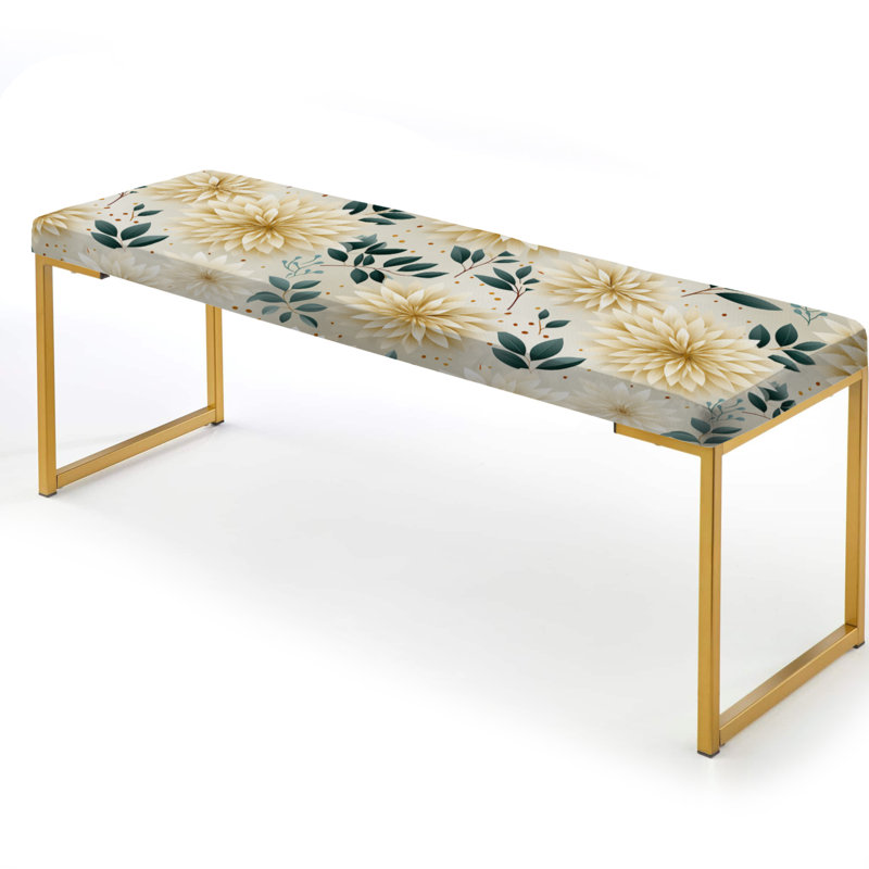 Motif œillets de fleurs de mandalas œillet - banc rembourré floral doré