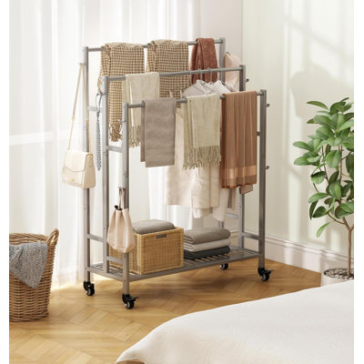 Towel Rack 3 Tier Free Standing Metal Towel Stand With Storage Shelf And Wheel For Extra Large Towel Blanket Drying
