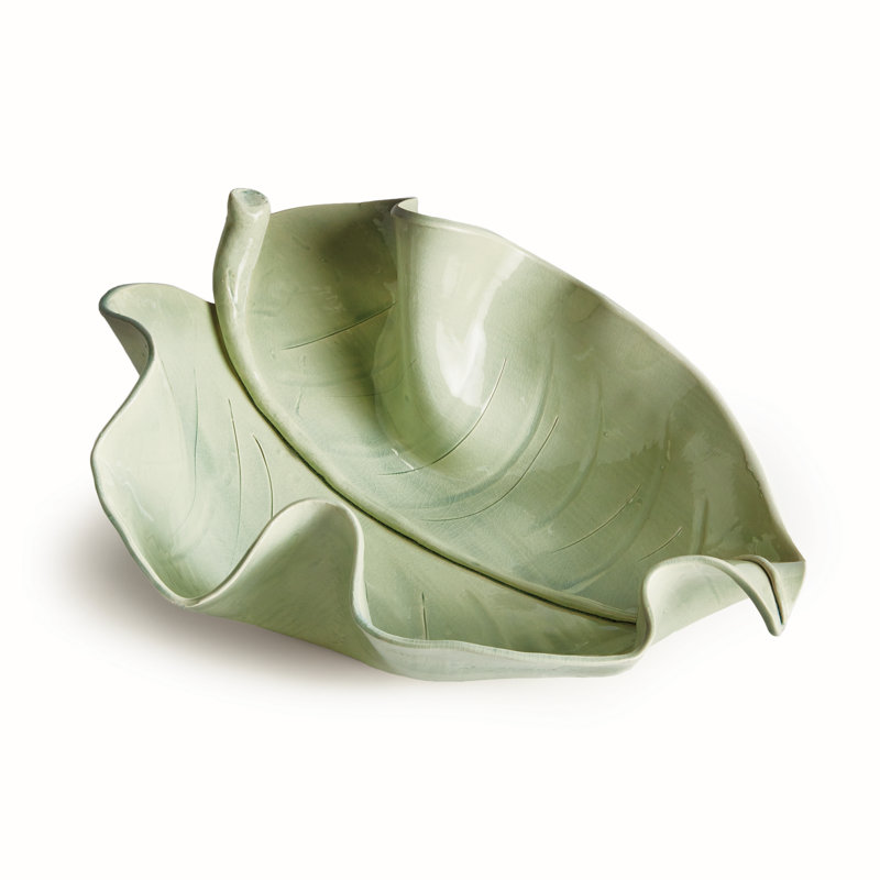 Villa Ceramic Decorative Tray, Large, Green