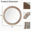 Miroir mural rond en bois perlé rustique