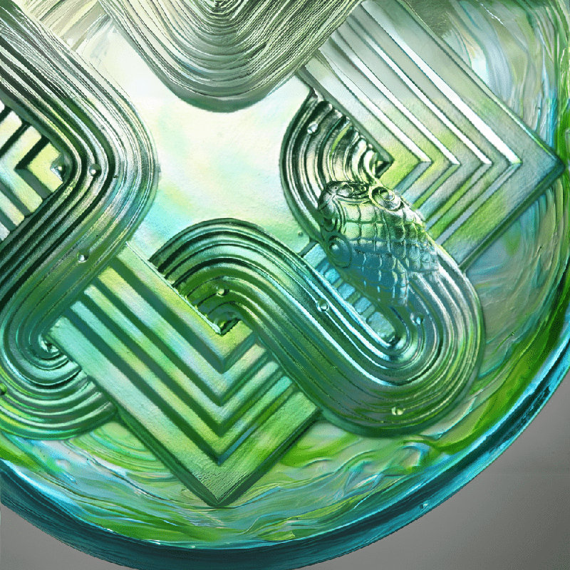 LIULI, art en cristal, figurine de zodiaque, sculpture de serpent | Endless New Horizons