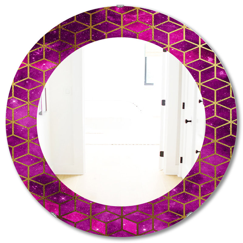 Capital Honeycomb Contemporary Accent Mirror, 31.5" H x 31.5" W, Purple/Gold