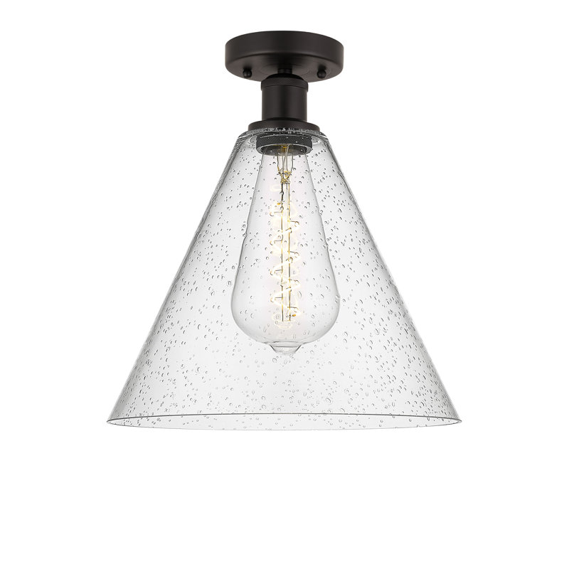Plafonnier semi-encastré 1 lumière Anirud, H 14,75 po x l 12 po x P 12 po, Bronze huilé