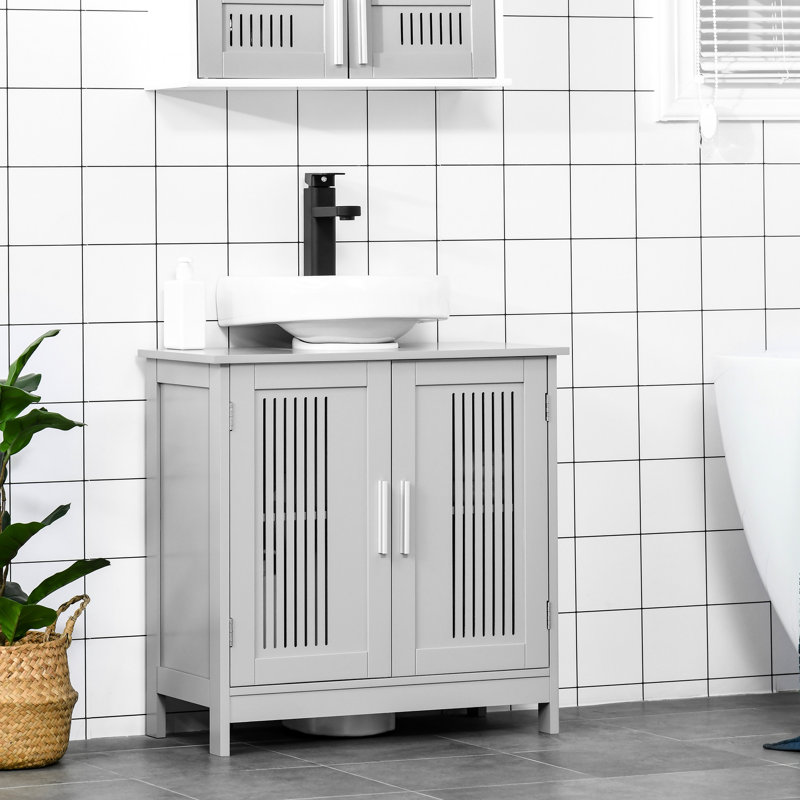 Armoire moderne sous le lavabo avec 2 portes, gris
