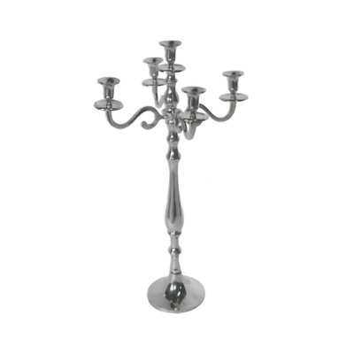 5 Head Chrome Aluminum Candle Stand