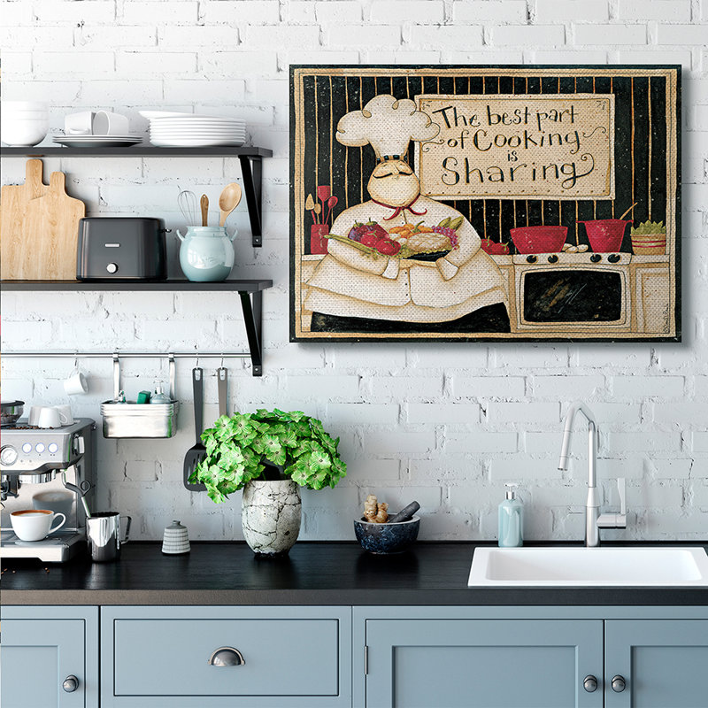 «Cuisiner, c'est partager une phrase» par Dan DiPaolo - impression d'art graphique, H 36 po x l 48 po x P 1,5 po