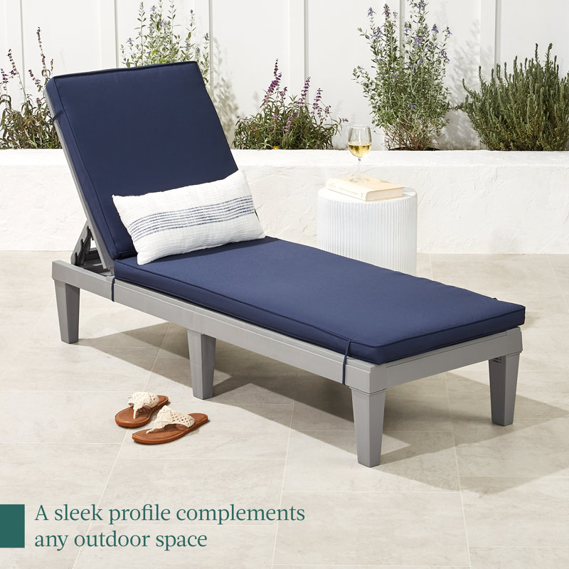 Chaise longue d'extérieur Jimaya, Bleu marine