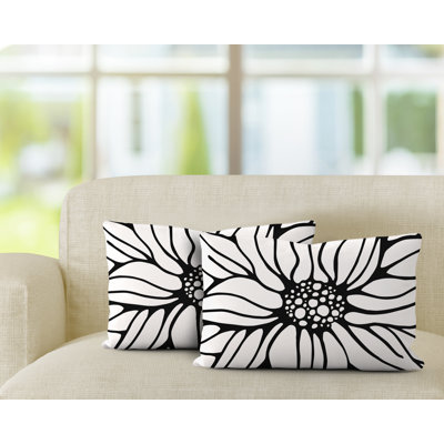 Polyester/Polyester Blend Lumbar Rectangular Indoor/Outdoor Pillow Cover & Insert