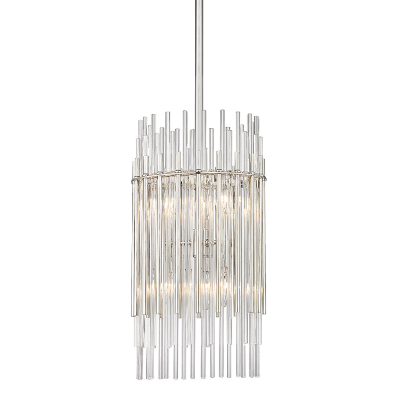 Wallis 10 Light Pendant, 6 , Polished Nickel