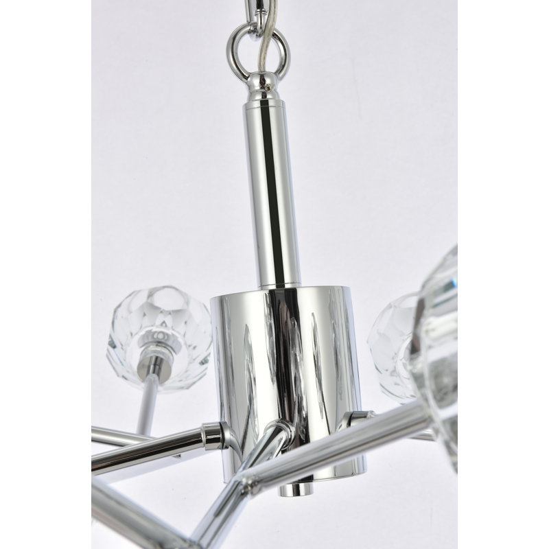 15 - Light Dimmable Sputnik Modern Linear Chandelier, Chrome