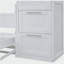 Lit escamotable double pleine grandeur avec placard et tiroirs, blanc-121070139-121070137