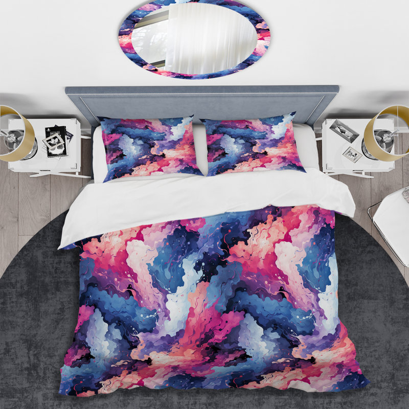Cosmic Camo Odysee I - Ensemble de housse de couette abstrait - Microfibre de polyester