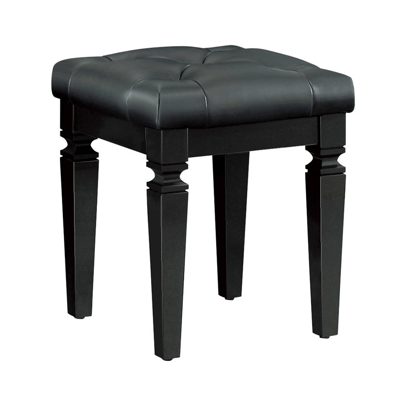 Tabouret de coiffeuse 1 pièce Modern Glam, Noir