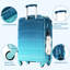 Ensemble de bagage 3 pièces - Valise à carreaux 28 po avec sac de toilette Wet-Dry Wet-Dry, bleu-132056029-132056030